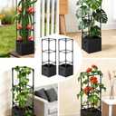 Dragon Fruit Trellis for Climbing Plants Indoor Outdoor, Heavy Duty Metal Adjustable Vertical Garden Support for Indoor Outdoor Potted Plants, Tomato, Cactus, Roses,Vines(12 * 12 * 47inch,1PC)