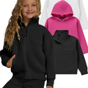 PURE CHAMP Girls Sweatshirt 3 Pack Hoodies for Teen Girls Crewneck Sweatshirt Quarter Zip hoodies Fleece Sizes 10-12 Clothing