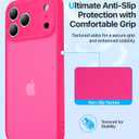 for iPhone 17 Pro Max Case, [Ribbed Non-Slip Sides] [Military-Grade Drop Protection] [Full Camera Protection] Anti-Yellow Soft-Touch Shockproof Slim Phone Case for iPhone 17 Pro Max, Hotpink