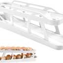 Rolling Egg Dispenser For Refrigerator, Egg Holder Space Saving Automatic Egg Storage Container Organizer For Refrigerator Kichen Cabinet