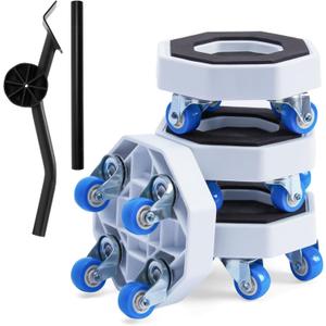 New Upgrade Furniture Sliders, Furniture Lift Heavy Duty Furniture Moving System with Roller Dolly Set Mover Tool Set750LBS- 4 Hexagonal Sliders with 4 Blue Wheels and Moving Rod