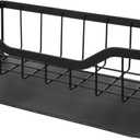 VOSAREA Kitchen Sink Sponge Organizer with Drain Design Kitchen Storage Rack for Sponges Brushes and Soap Space-saving Lightweight and Practical Design Black