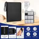 Card Binder 720 Capacity, Zippered Trading Card Holder for MTG, Sports & Collectible Cards Acid-Free, Durable & Travel-Friendly Storage (Black, 9 Pocket)