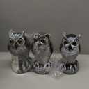 3-Pack Owl Decoys for Bird Deterrent - Weatherproof Bird Repellent Devices for Outdoor Use - Plastic Owls to Scare Birds Away and Control Garden Pests