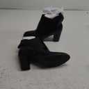 Coutgo Women's Fall Ankle Boots Shoes Chunky Block Stacked Heel Bow Tie Pointed Toe Dress Booties Side Zipper (10, Black)