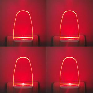 CICINY LED Night Light Plug in 4 Pack, Energy Efficient 0.5W, Dusk to Dawn Sensor Nightlights for Bedroom, Bathroom, Kitchen, Hallway, Stairs, Kids Room, Red