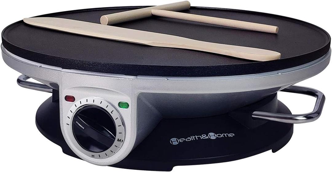 Crepe Maker - 13 Inch Crepe Maker & Electric Griddle & Non-stick Pancake Maker-Crepe Pan (Silver-A)