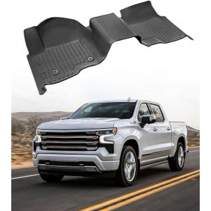for Chevy Silverado & GMC Sierra 1500/2500HD/3500HD 2019-2025 2026 Crew Cab (with 40-20-40 Bench Seat) Floor Mats Carpet Liner All Weather TPE Mats for Chevrolet Silverado 2020 2021 2022 2023 2024