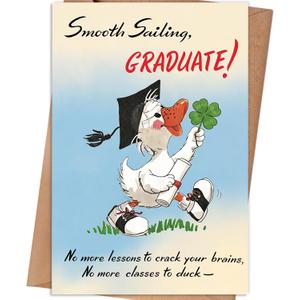 4 x Graduation Card for Him Her | 2026 High School College Graduation Card, Congratulations on Grad Card Gifts, Includes Envelope and Stickers, 8x5.3 Inch