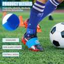 10 Pcs Soccer Shin Guards Set Shin Pads, Sleeves, Long Socks, Soccer Cleat Lace Cover and Guard Straps for Age 5-12 Youth, Lightweight Equipment (Blue)