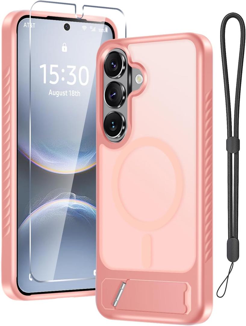 for Samsung Galaxy S26+ Plus Case with Screen Protector,Cute Pink
