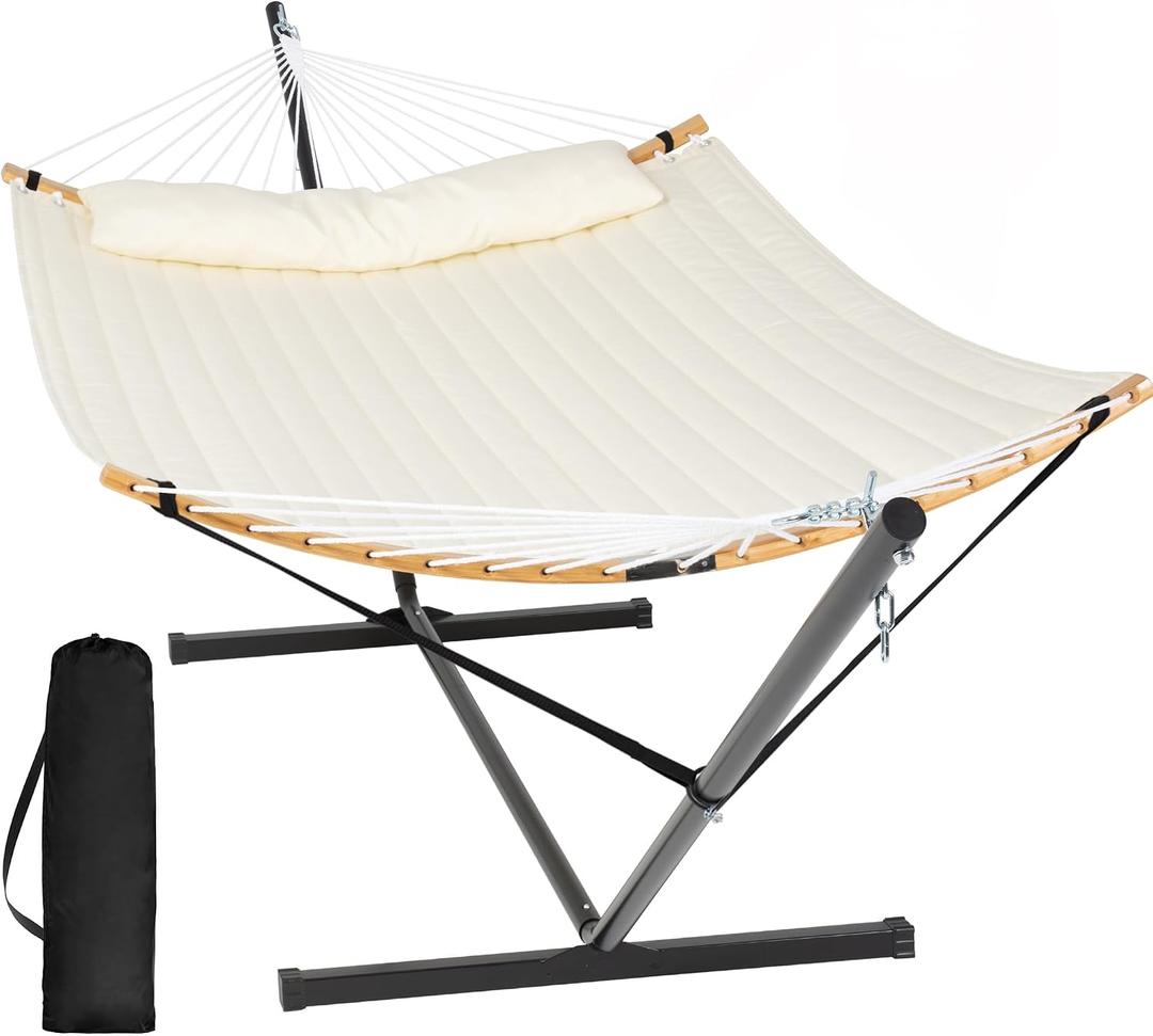 Hammocks for Outside with Stand Included, Beige