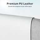 Aothia Faux Leather Desk Mat Large Mouse Pad, Non-Slip PU Leather Blotter, Waterproof Writing Surface for Office and Home (Barely Grey, 47.2" x 23.6")