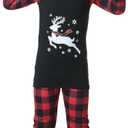 MyFav Matching Family Christmas Pajamas Set Soft Holiday Clothes Sleepwear (L)