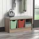ClosetMaid 3258 Cubeicals 3-Cube Storage Bench, Natural Gray with Gray Cushion