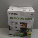 Canoly C16 Cold Press Juicer, 6" Extra Wide Feed Chute, 3-IN-1 Strainers (Juice & Sorbet & Nut Milk), Powerful AC Brushless Motor, Self Precut System, Juicer Machines with BPA-Free (Space Gray)