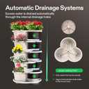 VIVOSUN 2-Pack 5 Tier Vertical Gardening Stackable Planter for Strawberries, Flowers, Herbs, Vegetables, Ivory
