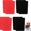8 Pcs 6.5 x 5 Inch Snowboard Shin Pads Foam Ski Shin Guards 2 Colors Padded Ski Boot Inserts Liner and Foot Friction Shins Bang Protection for Sports Skiing Snowboarding (Black, Red)