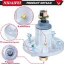 3 Pack GY21099 Spindle Assembly with GX21381 Pulley GY20629 Idler Pulley Replaces GY20867, GY20592, GY22082 for John Deere D170, LA175, E180, G110, 190C, S180, LA150, D 170 54" Lawn Mowers
