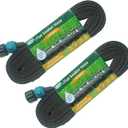 Flat Soaker Hose 25 50 FT for Garden Beds, 50Ft (25FT X 2) 1/2" Linkable Consistent Drip Irrigation Hose Save 80% Water, Leakproof Heavy Duty Double Layer Sprinkler Hose