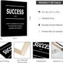 LMGOV Motivational Wall Decor, SUCCESS Office Wall Art for Men, Inspirational Canvas Painting for Bedroom, Black and White Poster for Bathroom, Home Office, Dorm, Gym (12'' x 16'', SUCESS)