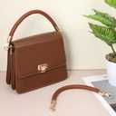 2 PCS Brown Leather Purse Strap, Braided Leather Strap for Purse, 11.8in PU Leather Woven Purse Handles with Metal Lobster Clasp for Underarm Bags, Handbags