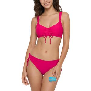 Beautikini Period Swimwear for Teens Two Piece Tie Leakproof Swimsuit Menstrual Drawstring Bikini Set Bathing Suits for Girls (Pink, XS)