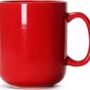 20 OZ Large Coffee Mug, M016 Plain Ceramic Boss Big Tea Cup with Handle for Dad Men, Red