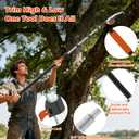 30FT Reach Pole Saws for Tree Trimming, Manual Pole Saw with 5-24FT Telescoping Extension Pole, Pruning Saw with 17" 3X Detachable Saw, Branches Pruner for Garden, Palms & Shrubs Yard Maintenance