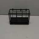 Utensil Holder, Stainless Steel Utensil Drying Rack with Plastic Automatic Drain Tray for Kitchen Counter, Compact Silverware Cutlery Drainer Basket for Spoons, Forks, Knifes, Chopsticks Organizer (Black)