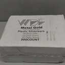 WDF 300 Pieces Gold Plastic Silverware Disposable - Heavy Duty Plastic Cutlery - Gold Silverware Sets Includes 100 Forks, 100 Spoons, 100 Knives for Baby Shower Wedding Spring