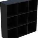OSCHF 9-Cube Storage Shelf Bookcase - Wooden 3-Tier Free Standing Open Bookshelf for Home and Office, Organizer Cabinet in Black