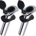 Hoffen 2Pcs Boat Stainless Steel Fishing Rod Holder Flush Mount 15/30/90 Degree with PVC Cap,Inner Tube and Gasket