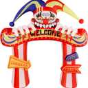 WBHome 10 Ft Halloween Inflatable Clowns Arched Door Outdoor Decorations, Day of The Dead Blow Up Yard Decor with Built-in LED Light (Plug in) for Lawn Home Dia de Los Muertos Party Indoor Outdoor
