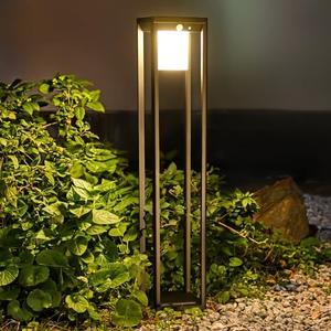 BRIMMEL Solar Motion Pathway Lights Outdoor, Aluminum Waterproof Floor Lamp, 3 Lighting Modes 600 Lumens Super Bright Outdoor Floor Lamp for Garden Backyard Patio Porch Decor, 20x38" Black