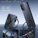 TORRAS Ostand Magnetic for iPhone 17 Case, Fit for MagSafe, 4X Military Drop Protection, Camera Control, Slim Phone Case for iPhone 17 with Kickstand, Soft Edge, Translucent Matte Cover 6.3", Black