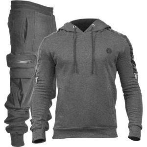 Men's Tracksuit 2 Piece Hoodie Athletic Jogging Sweatsuits for Men Casual Sports Long Sleeve Pullover Suit Set (Large, Dark Grey)