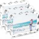 EZMeetU Acrylic Picture Frames 3 Pack, 4×6 In Magnetic Picture Photo Frames, Clear Frameless Photo Display Freestanding, Double Sided Picture Frame Gift for Desk Desktop Home Office Decor, UV Protection