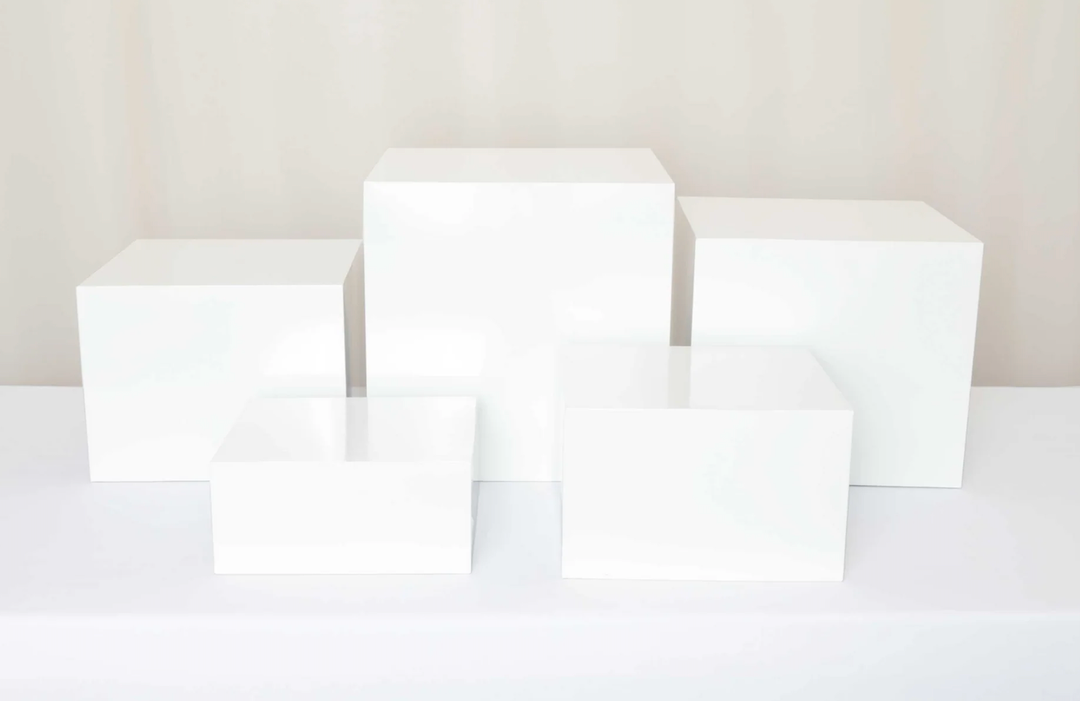 White Pedestal Cake/Dessert Display Stands 5 Pcs