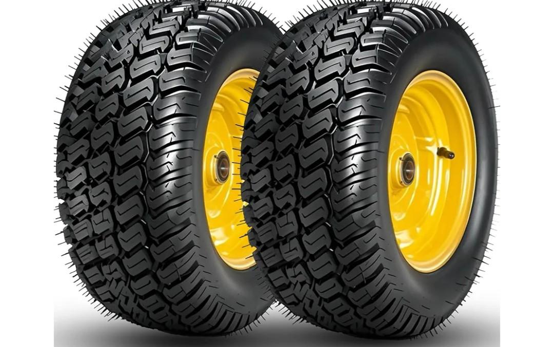 2 Pack 16x6.50-8 Lawn Mower Tires with 3/4" or 5/8" Bearing, 16x6.5-8" Tubeless Tire and Wheel with 3"-4.5" Offset Hub, Universal Fit Riding Mower and Garden Tractor Front Wheel,4 Ply, Turf Pattern