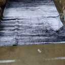  8x10 Area Rug, Washable Rug for Living Room, Non Slip, Soft Low Pile, Modern Abstract Grey Black Rug for Bedroom, Dining Room, Home Office, Indoor Floor Carpet