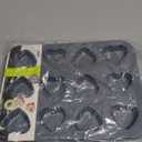 Fox Run Mini Heart Muffin Pan, 12-Cup, Preferred Non-Stick, Gray