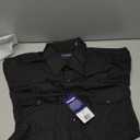 WranglermensSport Western Two Pocket Long Sleeve Snap Shirt (Black, Large)