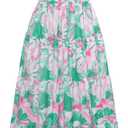 GRACE KARIN Womens 2025 Floral Summer V-Neck Ruffle Sleeve Empire Waist A-Line Casual Maxi Tiered Dress with Pockets XL