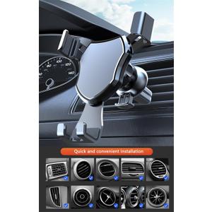 Universal Gravity Phone Holder, Car Vent Phone Mount, Black (4.7-7.5 inches, iPhone, Sony, HTC)