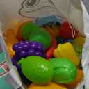 Kids Shopping Cart  2 in 1 Toy Shopping Cart with Play Food Fruit Vegetable Dessert and Shop Accessories, 72pcs Pretend Play Grocery Store Toy Kitchen Game Trolley Play Set for Kids (Blue)