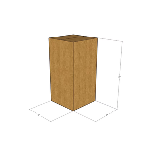 5x5x10 Kraft Brown Corrugated Shipping Boxes, 32 ECT Single-Wall, Qty 15