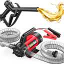 Fuel Transfer Pump Kit: 12V 13GPM Electric Diesel Transfer Pump with Fuel Nozzle & Hoses for Diesel Kerosene Transformer Oil, Protable Self-Priming Pump for Home Business Farm (red)