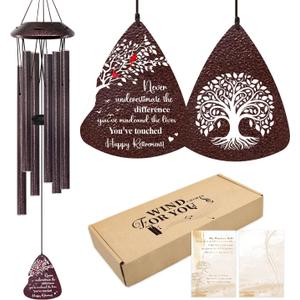 Retirement Gifts for Women/Men - 32" Wind Chimes Happy Retirement Gift for Coworker Colleague Boss Teacher Nurse - Farewell Appreciation Gifts Never Underestimate The Difference You've Made