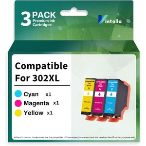 Remanufactured Ink Cartridge Replacement for Epson 302XL 302XL T302XL T302 Color Only for Expression Premium XP-6000 XP-6100 XP6000 XP6100 Printer (1 C/M/Y)
